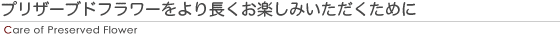 プリザーブドフラワーをより長くお楽しみいただくために