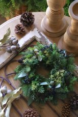 画像1: 森のクリスマスリース　M size   (1)