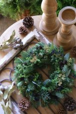 画像1: 森のクリスマスリース　L size   (1)