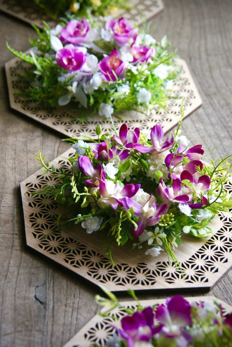 画像3: 麻の葉ウッドプレートのリース A (3)