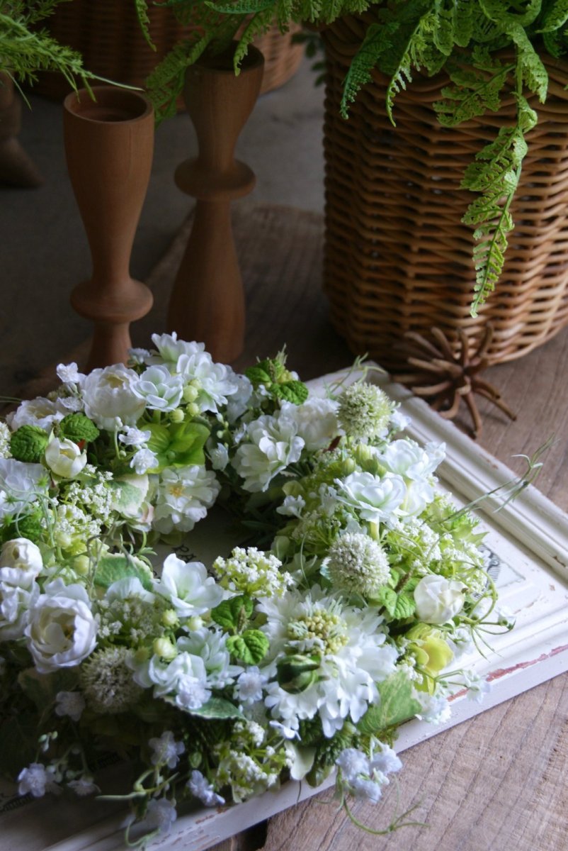 画像3: ミントグリーンのナチュラルリース (3)