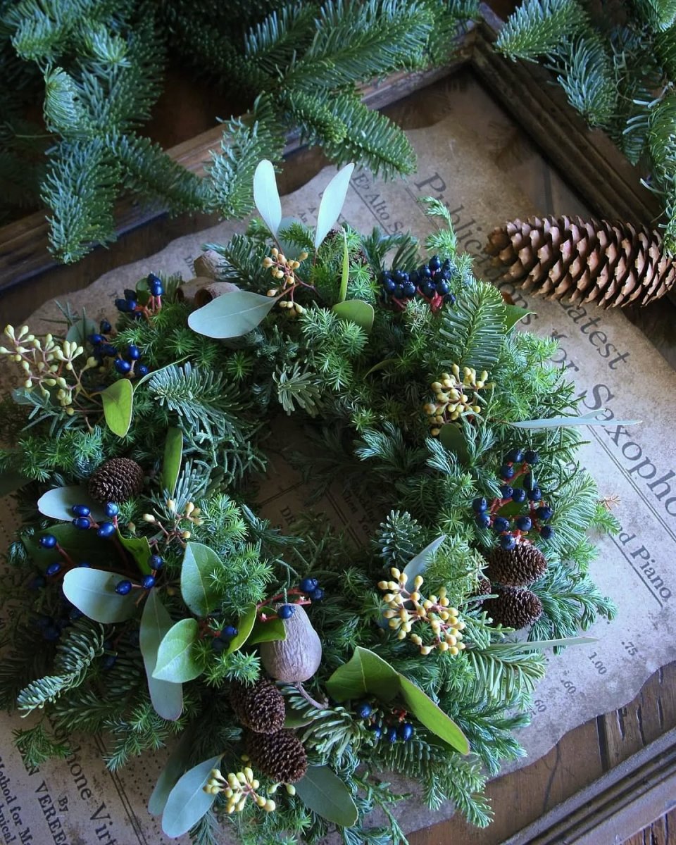 画像4: 森のクリスマスリース　L size   (4)