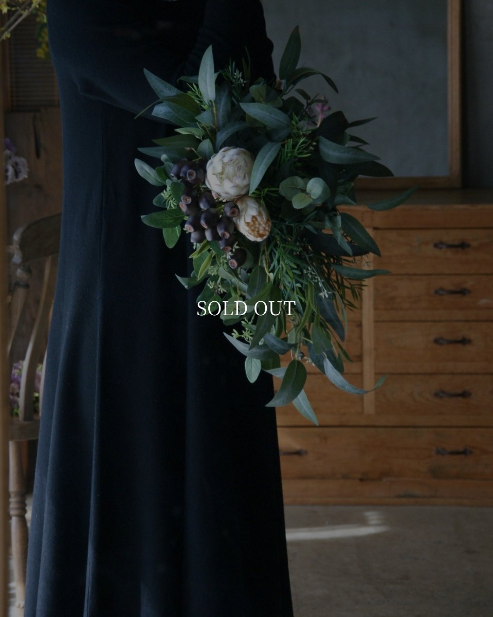 画像1: ユーカリのウエディングブーケ (1)