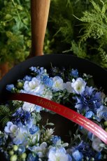 画像4: ブラックギフトボックス付き ブルーのリース (4)