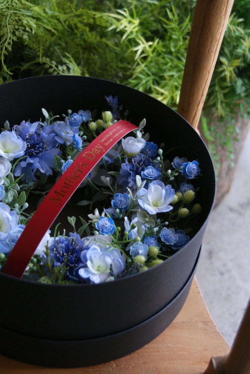 画像2: ブラックギフトボックス付き ブルーのリース (2)