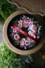 画像3: ブラックギフトボックス付き コーラルピンクのリース (3)