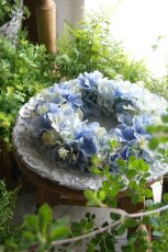 画像4: 紫陽花のリース ソフトブルーグリーン (4)