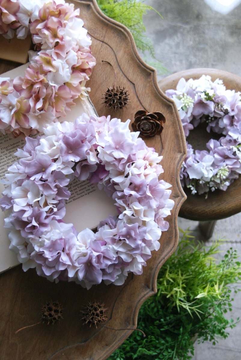 画像1: 紫陽花のリース ライラック (1)