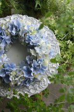 画像3: 紫陽花のリース ソフトブルーグリーン (3)