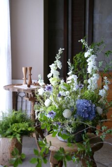 画像1: デルフィニウムの花籠 (1)