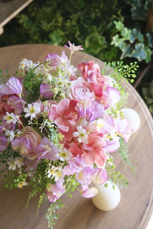 スイートピーの花束 C 花器付き Kanon Flowers カノンフラワーズ スイートピーの花束 C 花器付き Kanon Flowers カノンフラワーズ