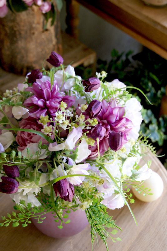 スイートピーの花束 B 花器付き Kanon Flowers カノンフラワーズ スイートピーの花束 B 花器付き Kanon Flowers カノンフラワーズ