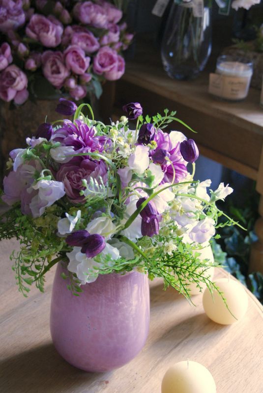 スイートピーの花束 B 花器付き Kanon Flowers カノンフラワーズ