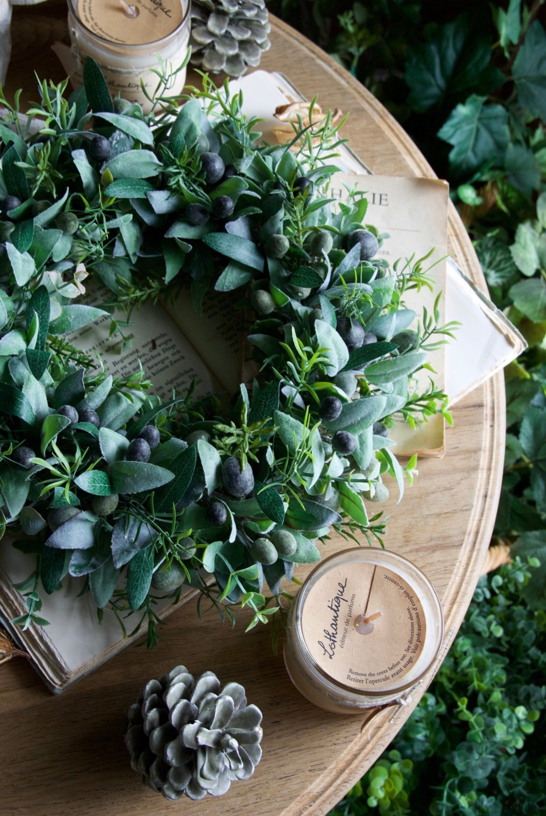 オリーブのリース ブラック×グリーン - KANON FLOWERS カノンフラワーズ 